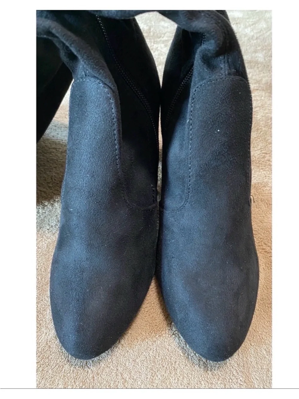 Wild Diva Black Over-the-Knee Suede Heeled Boots - Women, Size 7 (NWOT)